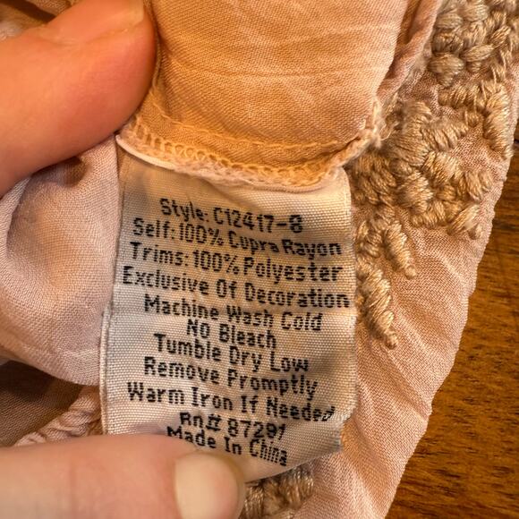 Johnny Was Embroidered Ollie Blouse Sheer Top Tunic Sz XS Whimsy Feminine Pink - Picture 12 of 15